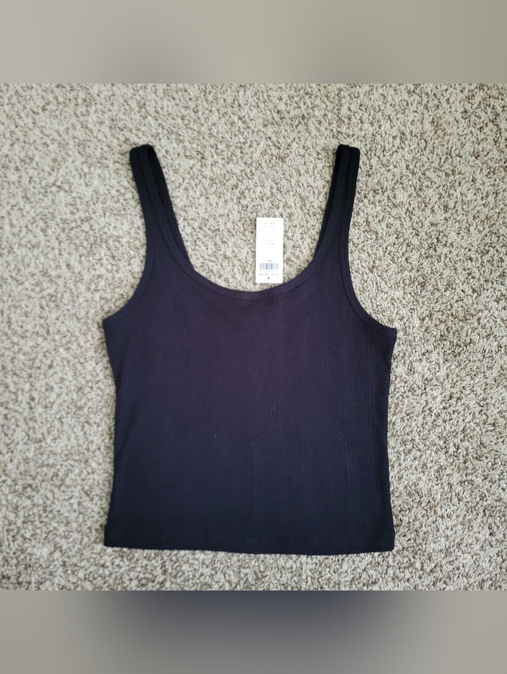 Abercrombie & Fitch Sleep Tank Top Shirt Black Ribbed Scoop Neck Small NWT